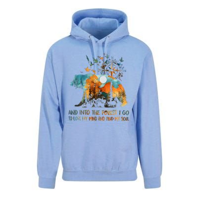 And Into The Forest I Go To Lose My Mind Camping Bear Unisex Surf Hoodie