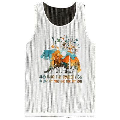 And Into The Forest I Go To Lose My Mind Camping Bear Mesh Reversible Basketball Jersey Tank