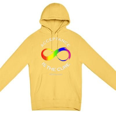 Acceptance Is The Cure Hastag Red Instead Autism Awareness Premium Pullover Hoodie