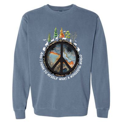 Animalsgiftand I Think To Mys What A Wonderful World Gift Garment-Dyed Sweatshirt