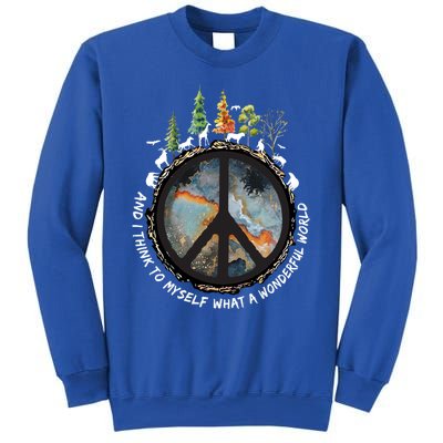 Animalsgiftand I Think To Mys What A Wonderful World Gift Sweatshirt