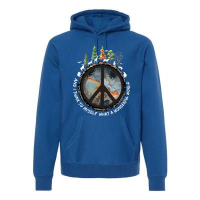 Animalsgiftand I Think To Mys What A Wonderful World Gift Premium Hoodie