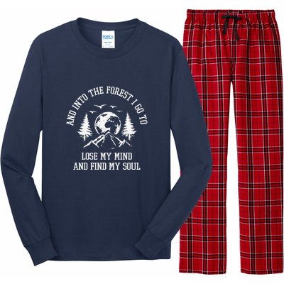 And Into The Forest I Go To Lose My Mind Camping Gift Long Sleeve Pajama Set