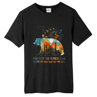 And Into The Forest I Go To Lose My Mind Camping Bear Tall Fusion ChromaSoft Performance T-Shirt