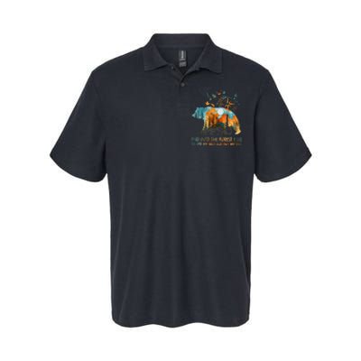 And Into The Forest I Go To Lose My Mind Camping Bear Softstyle Adult Sport Polo