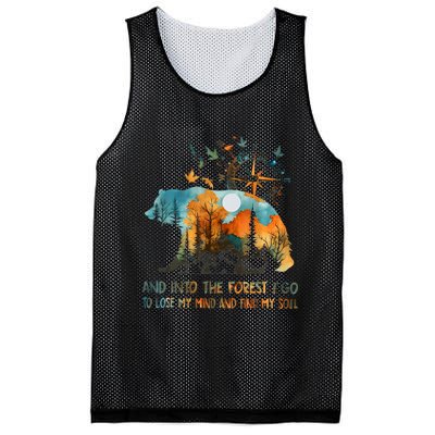 And Into The Forest I Go To Lose My Mind Camping Bear Mesh Reversible Basketball Jersey Tank