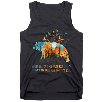 And Into The Forest I Go To Lose My Mind Camping Bear Tank Top
