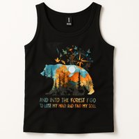 And Into The Forest I Go To Lose My Mind Camping Bear Tank Top