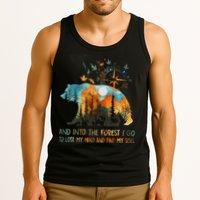 And Into The Forest I Go To Lose My Mind Camping Bear Tank Top