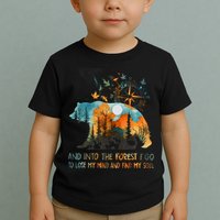 And Into The Forest I Go To Lose My Mind Camping Bear Toddler T-Shirt
