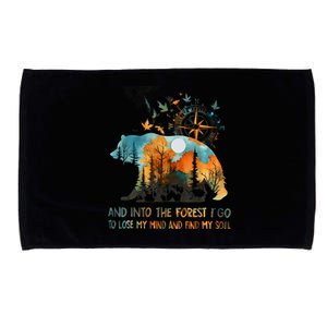 And Into The Forest I Go To Lose My Mind Camping Bear Microfiber Hand Towel