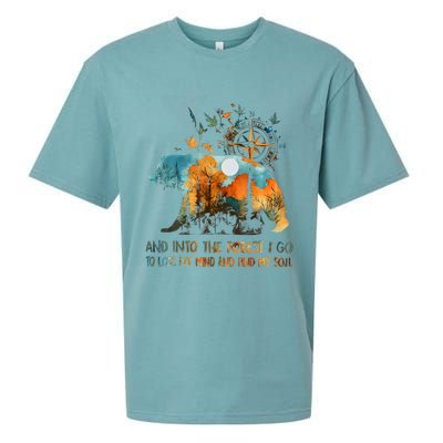 And Into The Forest I Go To Lose My Mind Camping Bear Sueded Cloud Jersey T-Shirt