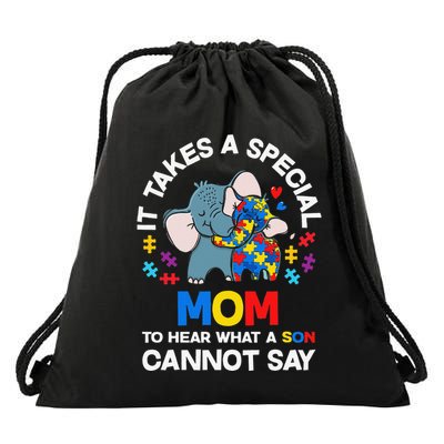 Autism It Takes A Special Mom Autistic Son Proud Autism Mom Drawstring Bag