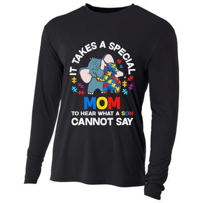 Autism It Takes A Special Mom Autistic Son Proud Autism Mom Cooling Performance Long Sleeve Crew