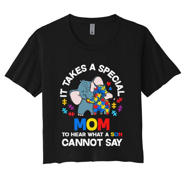 Autism It Takes A Special Mom Autistic Son Proud Autism Mom Crop Top