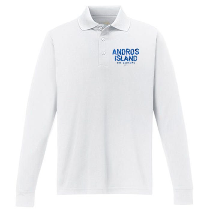 Andros Island The Bahamas Performance Long Sleeve Polo