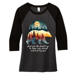 And Into The Forest I Go To Lose My Mind And Find My Soul Women's Tri-Blend 3/4-Sleeve Raglan Shirt