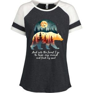 And Into The Forest I Go To Lose My Mind And Find My Soul Enza Ladies Jersey Colorblock Tee