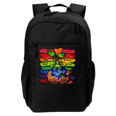 And I Think To Myself What A Wonderful World Earth Day Daily Commute Backpack