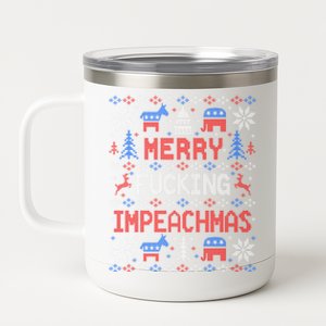 Antitrump Impeach Trump Ugly Christmas Party Gift Great Gift 12 oz Stainless Steel Tumbler Cup