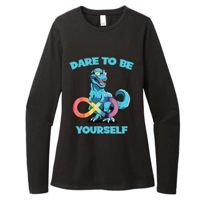 Autism Infinity Trex Dare To Be Yourself Gift Womens CVC Long Sleeve Shirt