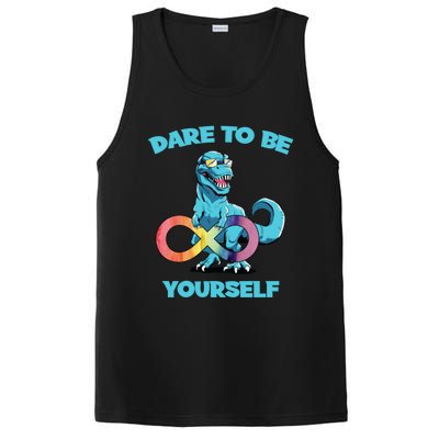 Autism Infinity Trex Dare To Be Yourself Gift PosiCharge Competitor Tank