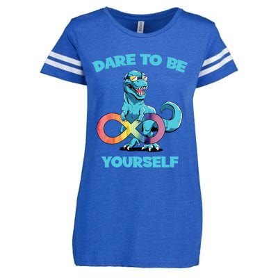 Autism Infinity Trex Dare To Be Yourself Gift Enza Ladies Jersey Football T-Shirt