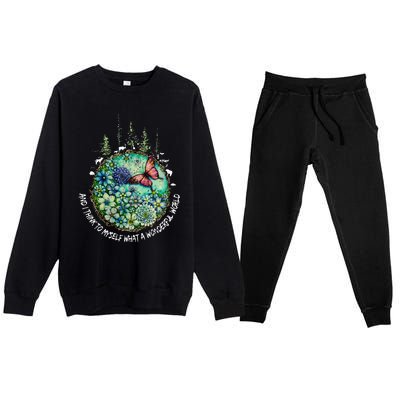 And I Think To Myself What A Wonderful World Hippie Peace Premium Crewneck Sweatsuit Set