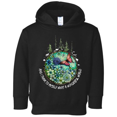 And I Think To Myself What A Wonderful World Hippie Peace Toddler Hoodie