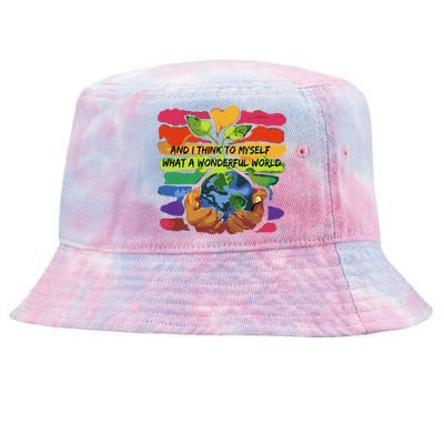 And I Think To Myself What A Wonderful World Tie-Dyed Bucket Hat