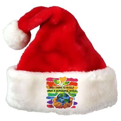 And I Think To Myself What A Wonderful World Premium Christmas Santa Hat