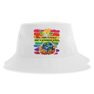 And I Think To Myself What A Wonderful World Sustainable Bucket Hat