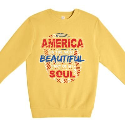 America Is The Most Beautiful Part Of My Soul Gift Gift Premium Crewneck Sweatshirt