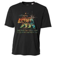 And Into The Forest I Go To Lose My Mind Camping Bear Retro Cooling Performance Crew T-Shirt