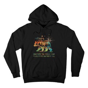 And Into The Forest I Go To Lose My Mind Camping Bear Retro Hoodie