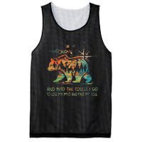 And Into The Forest I Go To Lose My Mind Camping Bear Retro Mesh Reversible Basketball Jersey Tank