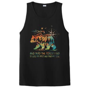 And Into The Forest I Go To Lose My Mind Camping Bear Retro PosiCharge Competitor Tank