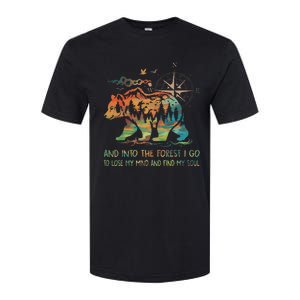 And Into The Forest I Go To Lose My Mind Camping Bear Retro Softstyle CVC T-Shirt