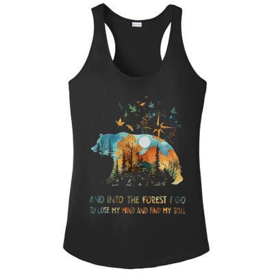 And Into The Forest I Go To Lose My Mind Camping Bear Gift Ladies PosiCharge Competitor Racerback Tank