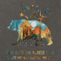 And Into The Forest I Go To Lose My Mind Camping Bear Gift Cotton Canvas Backpack