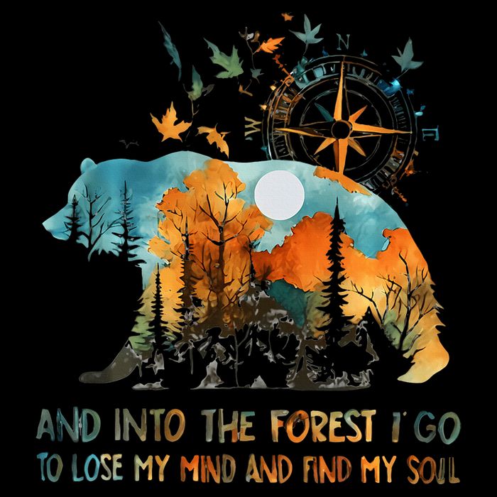 And Into The Forest I Go To Lose My Mind Camping Bear Mousepad