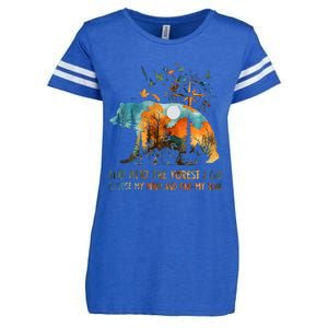 And Into The Forest I Go To Lose My Mind Camping Bear Enza Ladies Jersey Football T-Shirt