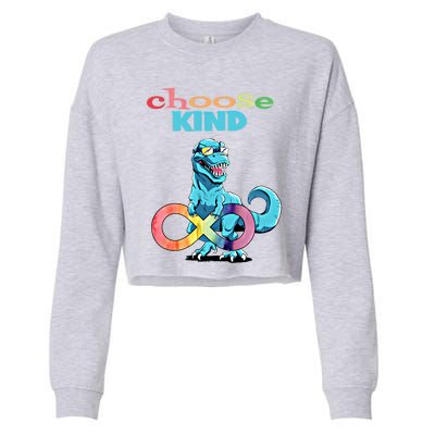 Autism Infinity Trex Choose Kind Gift Cropped Pullover Crew