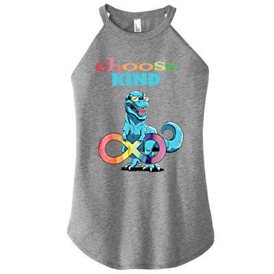 Autism Infinity Trex Choose Kind Gift Women’s Perfect Tri Rocker Tank