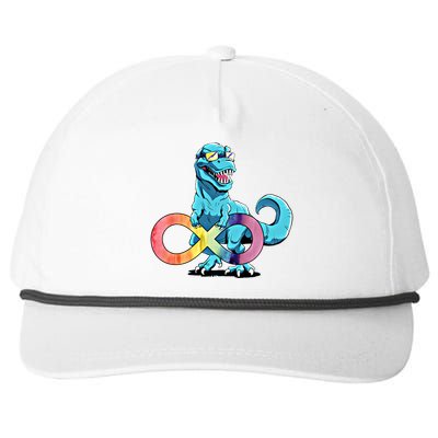 Autism Infinity Trex Dinosaur Funny Gift Snapback Five-Panel Rope Hat