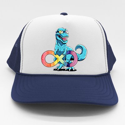 Autism Infinity Trex Dinosaur Funny Gift Trucker Hat