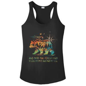 And Into The Forest I Go To Lose My Mind Camping Bear Ladies PosiCharge Competitor Racerback Tank