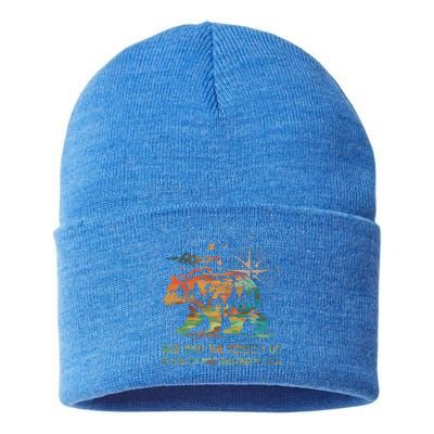 And Into The Forest I Go To Lose My Mind Camping Bear Sustainable Knit Beanie