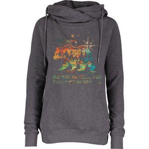 And Into The Forest I Go To Lose My Mind Camping Bear Womens Funnel Neck Pullover Hood