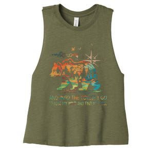 And Into The Forest I Go To Lose My Mind Camping Bear Women's Racerback Cropped Tank